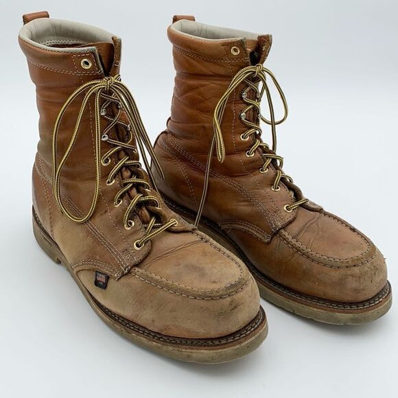 Thorogood mens steel toe leather work boots size 12Dbmade in USA - Picture 1 of 15